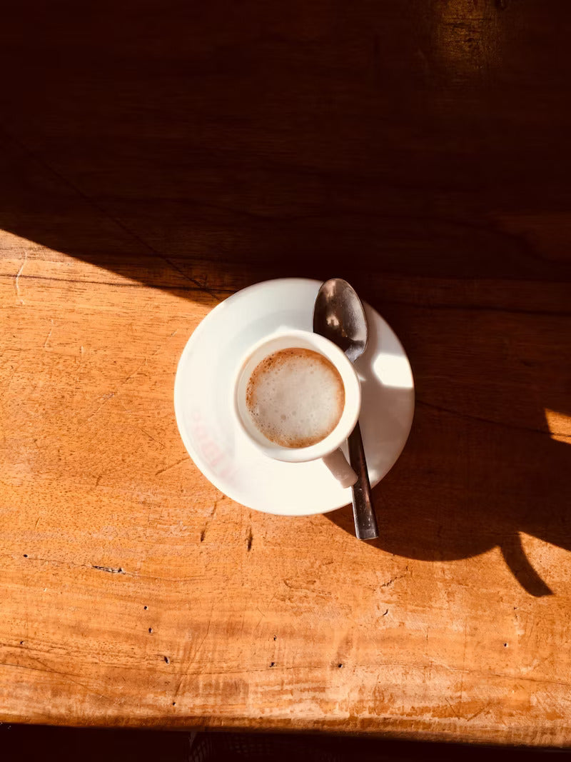 latte in a white ceramic cup